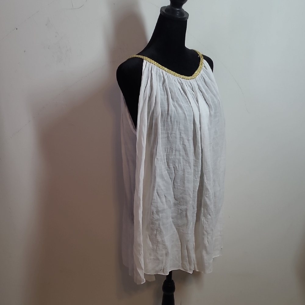 Ashley Stewart White Top with Gold Accents - Picture 9 of 9